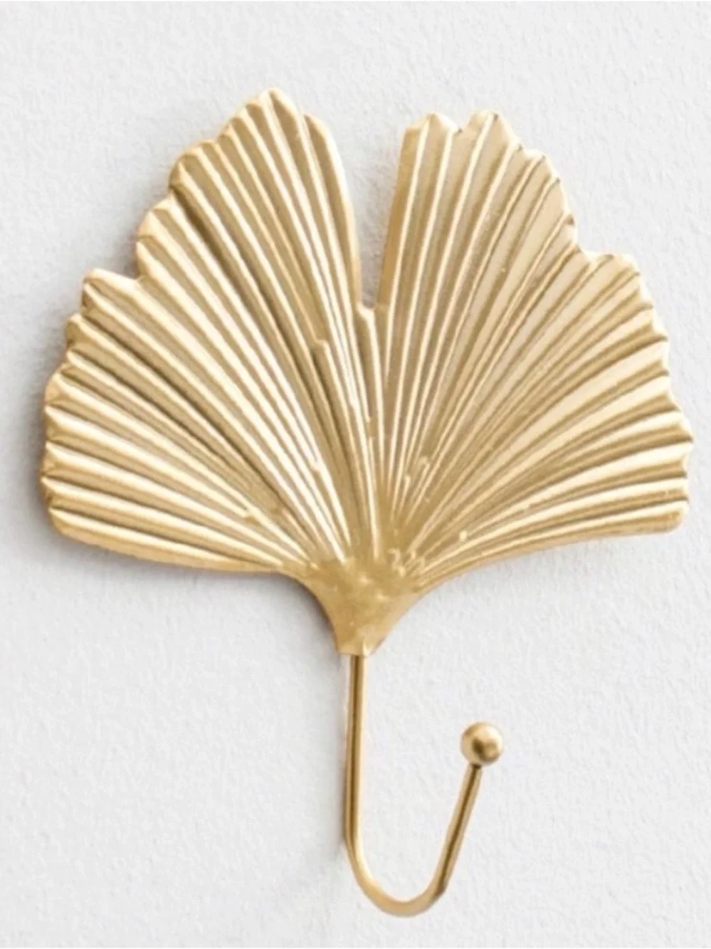 Set of Two - Gold Ginkgo Wall Hook - Decorative Home Wall Decor